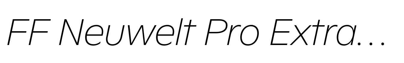 FF Neuwelt Pro ExtraLight Italic